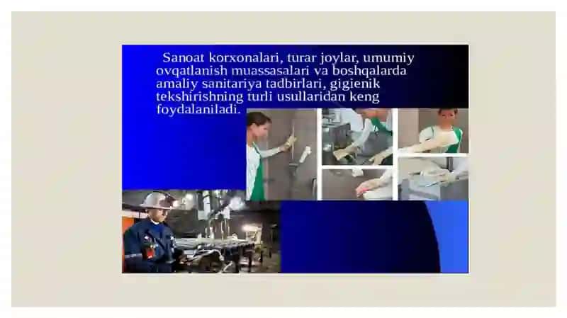 Ishlab chiqarishda sanitariya gigiyena talablari 4
