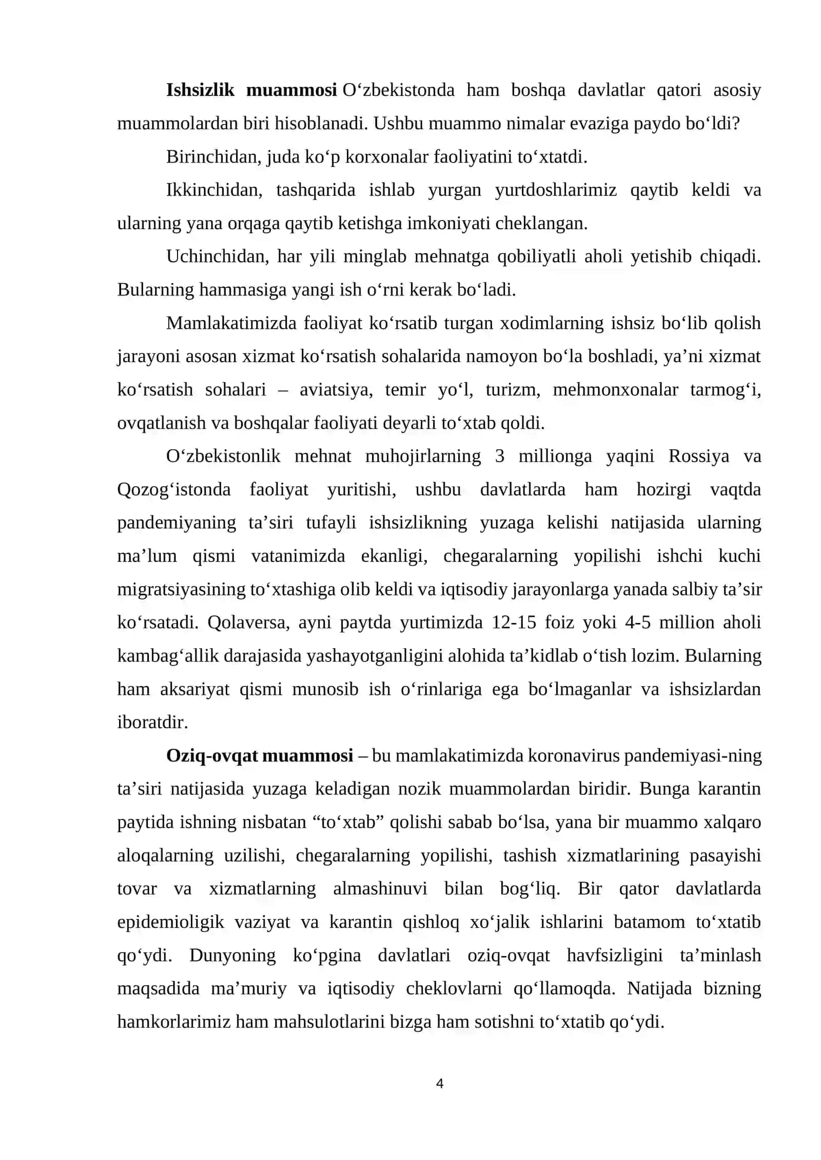 Pandemiya sharoitida barqaror iqtisodiy o`sishni ta`minlash yo`llari 4