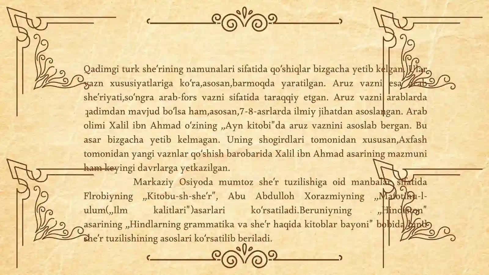 MUMTOZ POETIKANING METRIK ASOSLARI 4