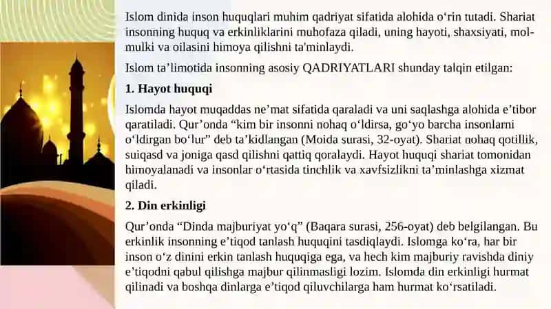 ISLOM QADRIYATLARINING HOZIRGI DAVRDAGI AHAMIYATI 4