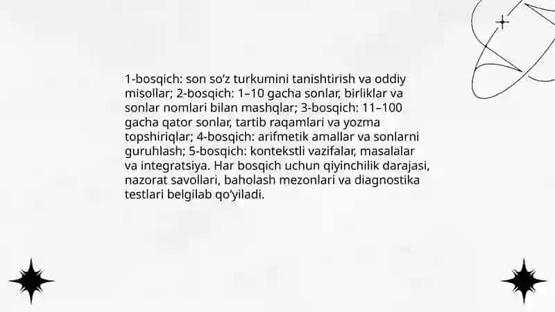 Son soʻz turkumini oʻrgatishdagi mashqlar tizimini tahlil qilish 4