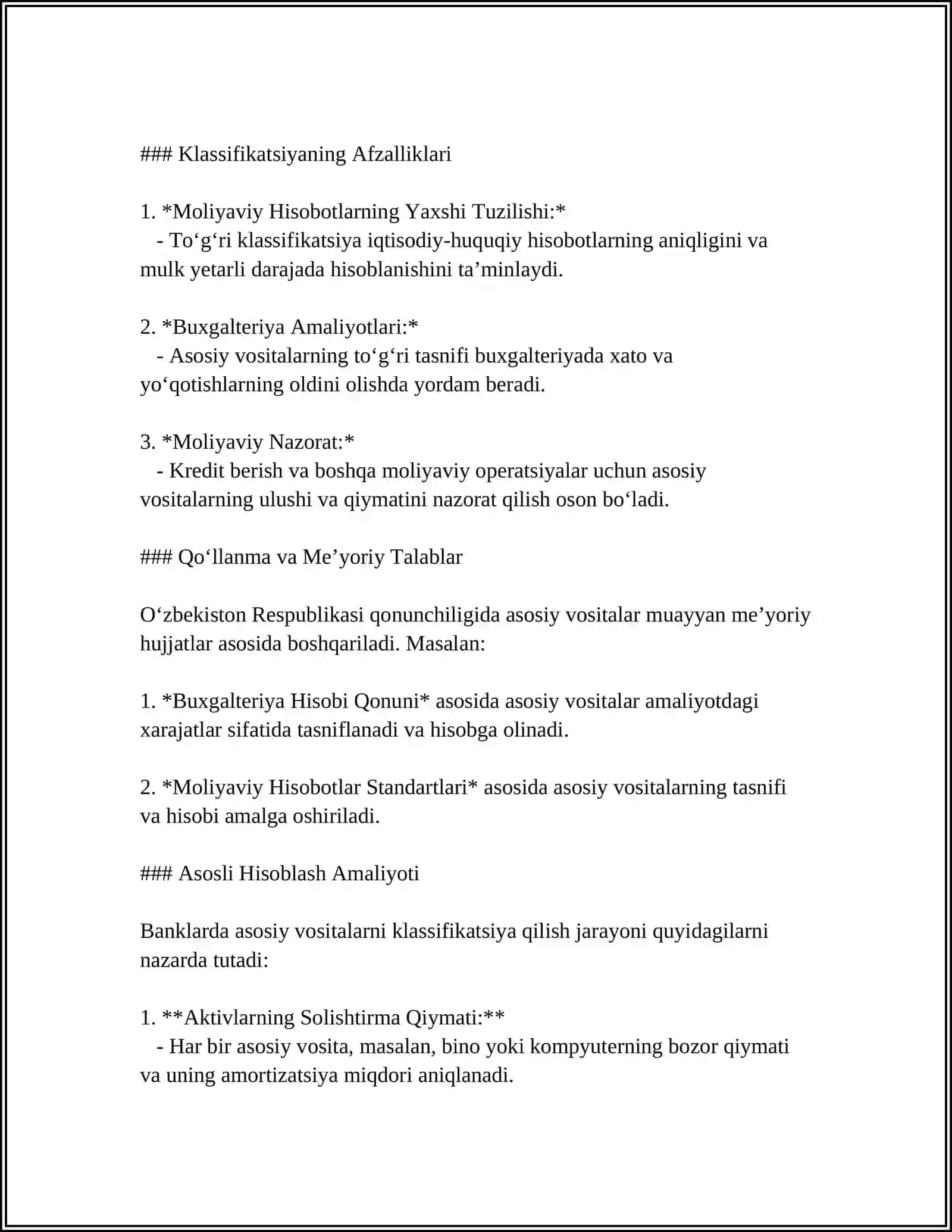 BANKLARDA ASOSIY VOSITALAR HISOBI 4