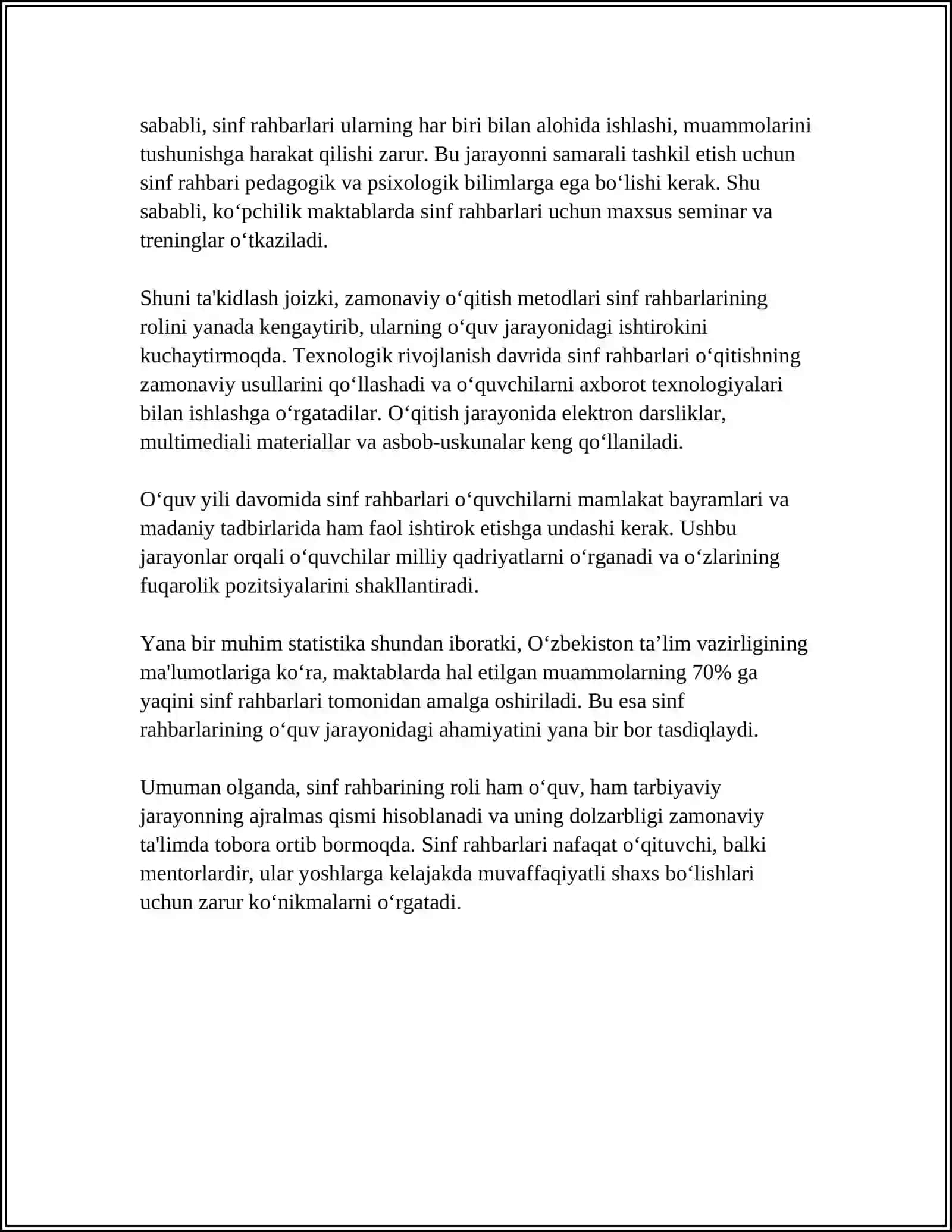 SINF RAHBARINING SINF JAMOASINI JIPSLASHTIRISHDA MAKTAB JAMOAT TASHKILOTLARI BILAN OLIB BORILADIGAN ISHLAR 4