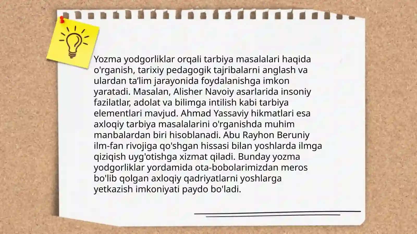 Eng qadimgi yozma yodgorliklarda ta'lim-tarbiya masalasi 4