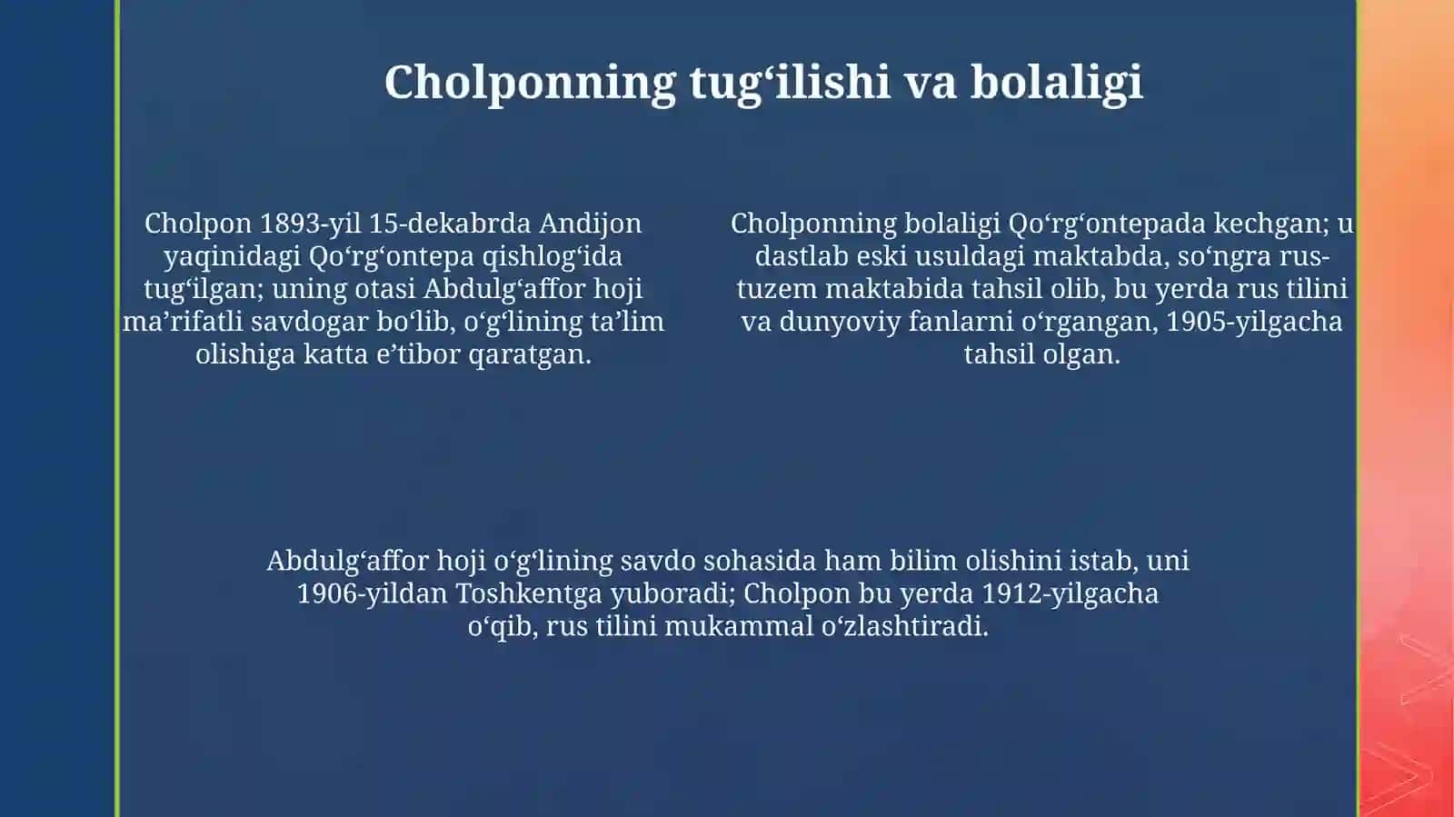 Abdulhamid Choʻlpon hayoti va ijodi 4