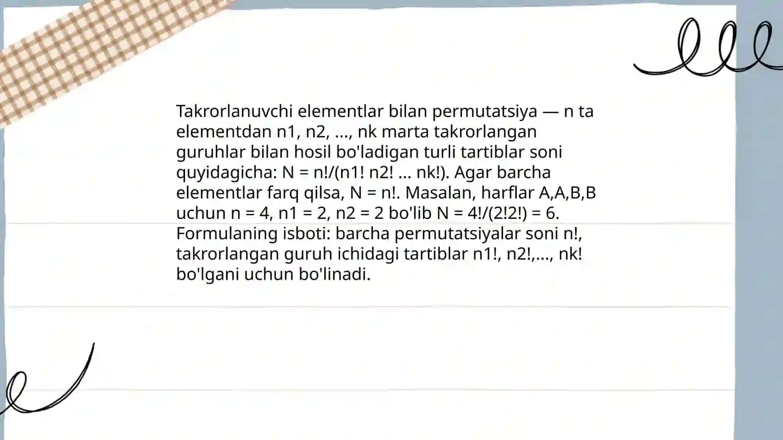 Kombinatorikaga oid masalalar 4
