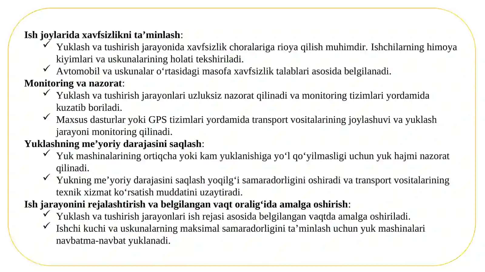 Karyer avtomobil transporti ishini tashkil qilish va boshqarish 4