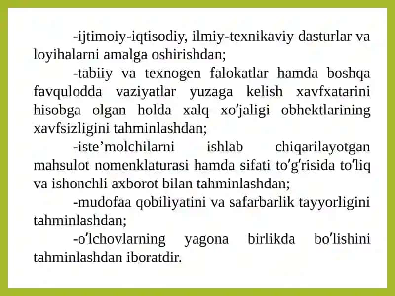 O‘zbekiston Respublikasining «Standartlashtirish To‘g‘risida»gi Qonuni 4