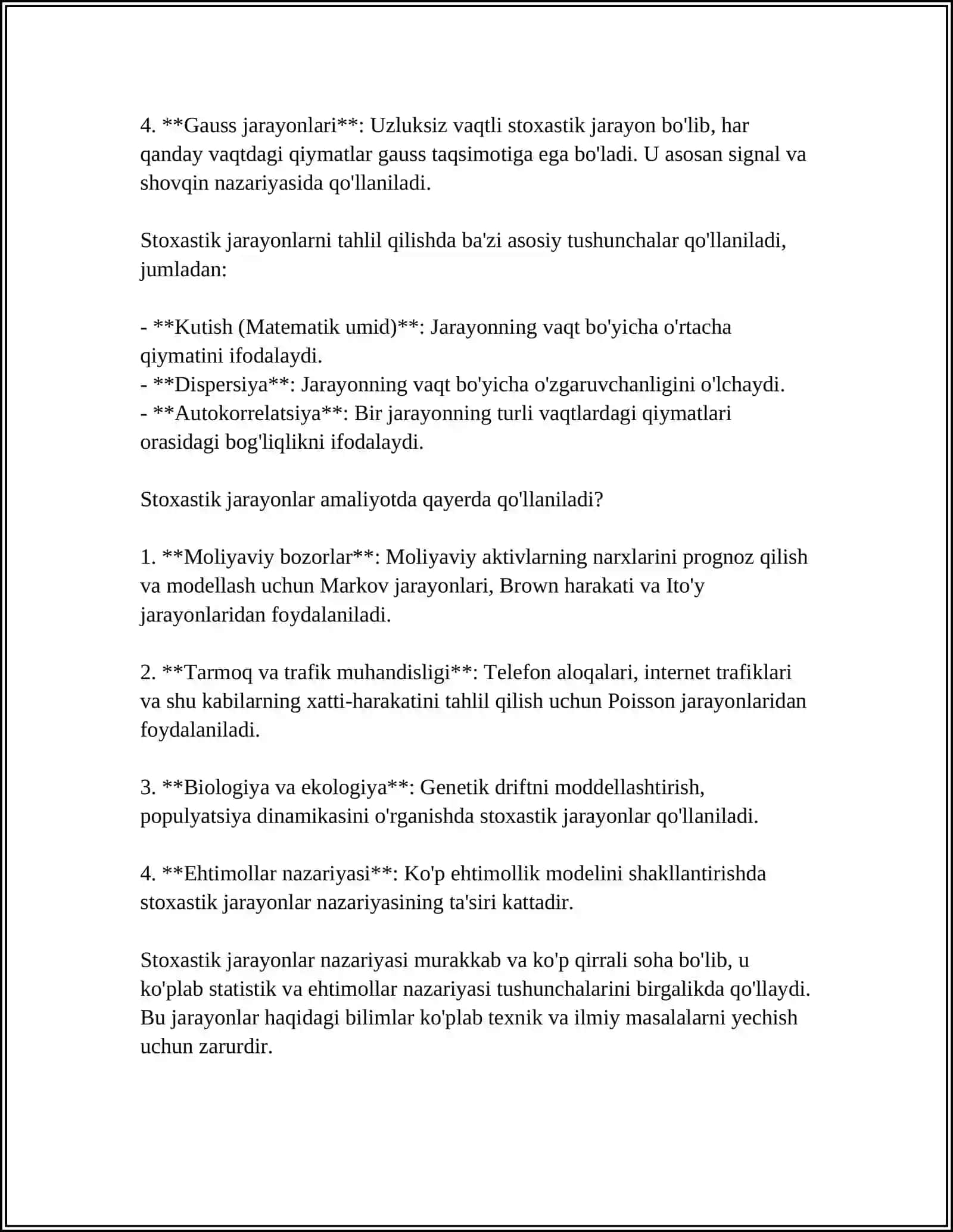 IQTISODIY TAHLILDA STOXASTIK VA DETERMINANTLASHGA MODELLARNING QÕLLANISHI 4