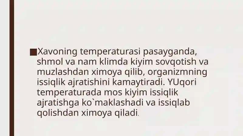 Kiyim-boshlar va oyoq kiyimlarigigiyenasi 4