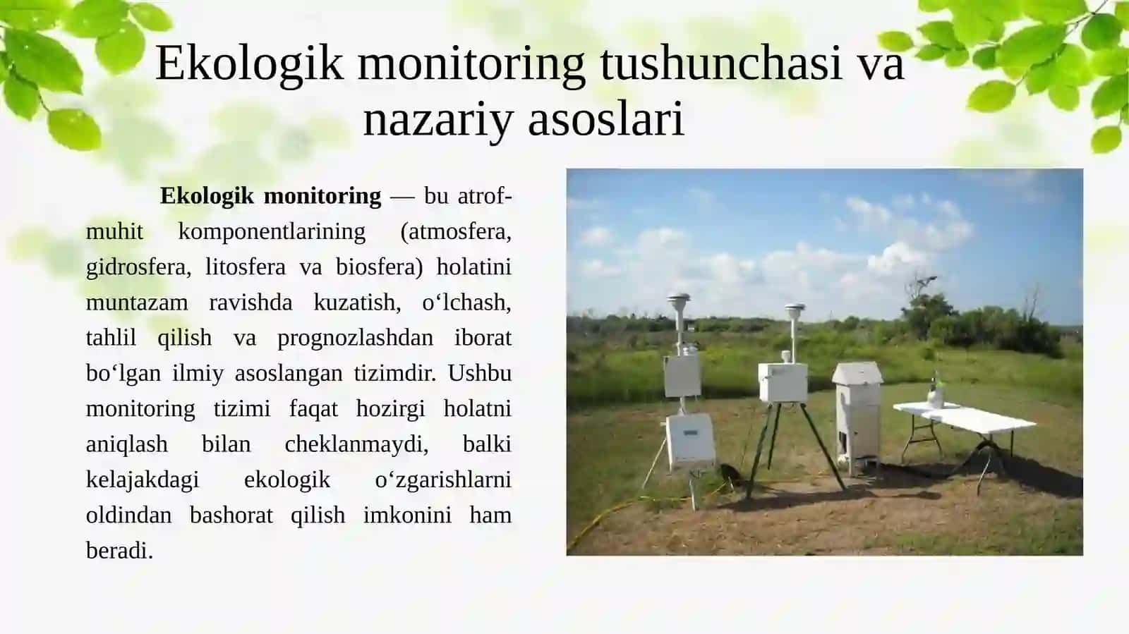 Ekologik va biologik monitoring haqida tushuncha 4