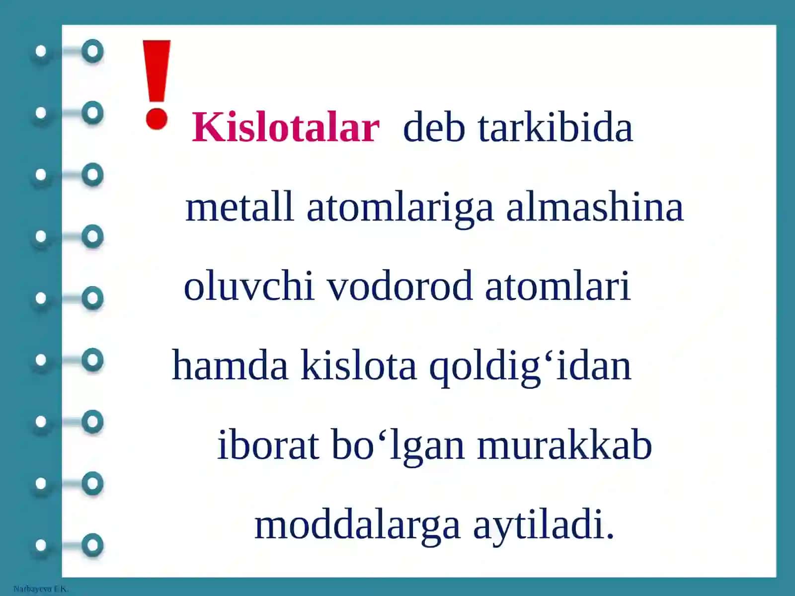 Kislotalar tarkibi, tuzilishi va nomlanishi 4