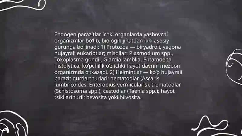 Endogen parazitar kasalliklar, klassifikatsiyasi, patogenezi, laboratoriya tashxisi 4