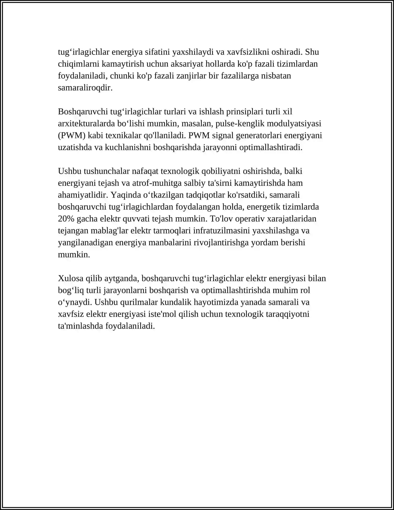 Boshqaruvchi Tug'irlagichlar va Intervallar 4