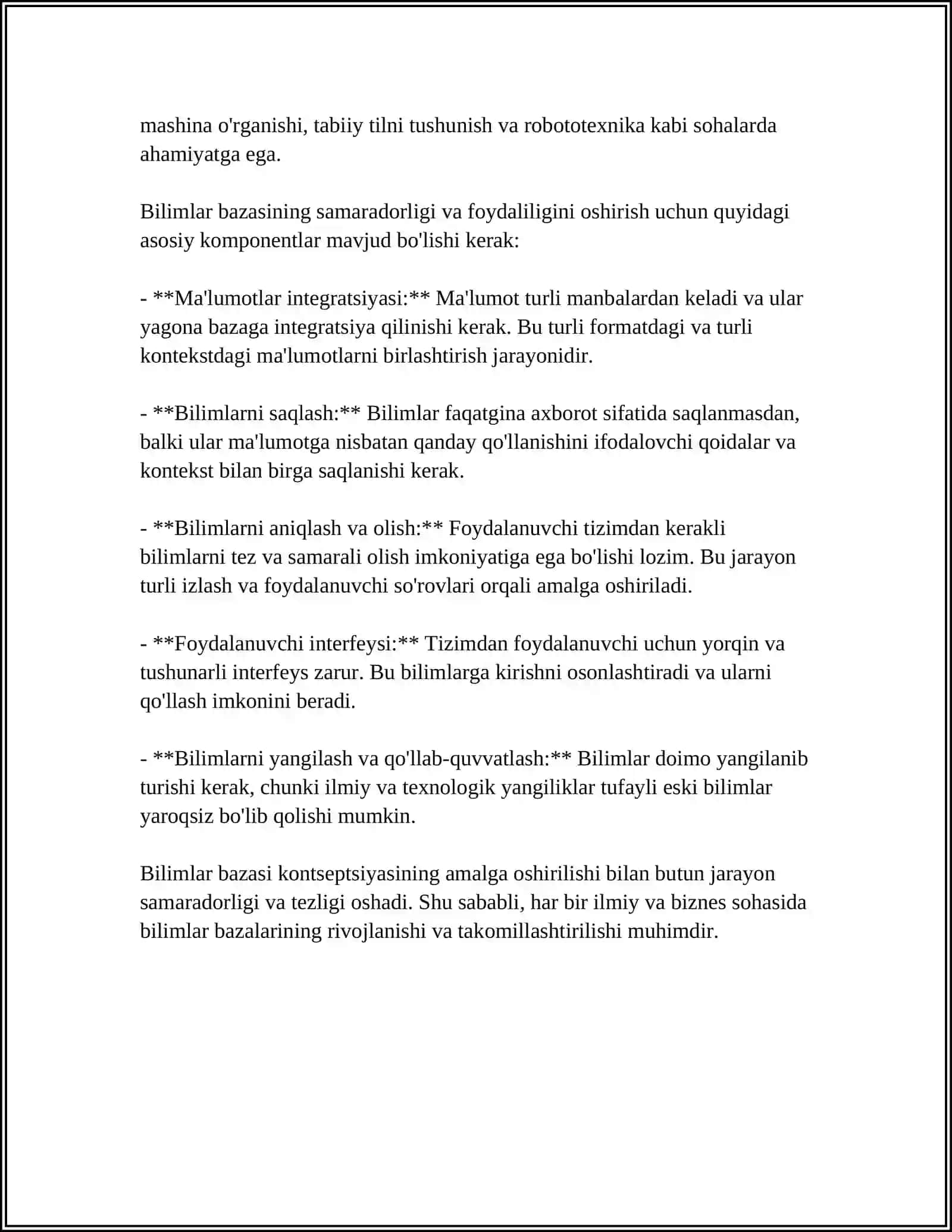 BILIMLAR BAZASI VA BILIMLARNI NAMOYISH QILISH MODELLARI 4