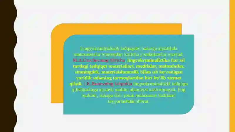 Lingvistik ekspertiza va kriminologiya kesishmasidagi yangi tadqiqot yo`nalishlari 4