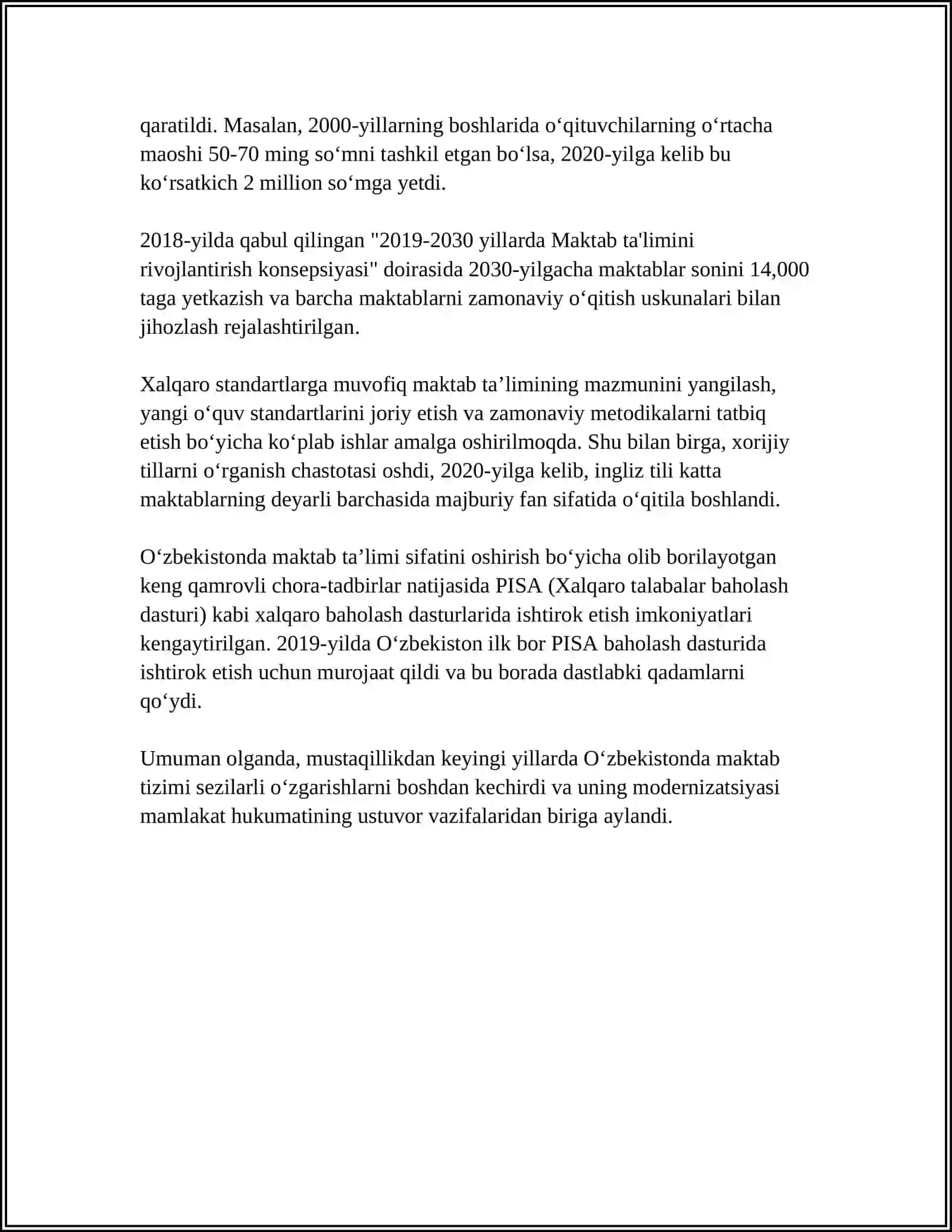 MUSTAQILLIKGACHA BOʻLGAN YILLARDA OʻZBEKISTONDA MAKTAB VA PEDAGOGIKA FANINING TARAQQIYOTI 4