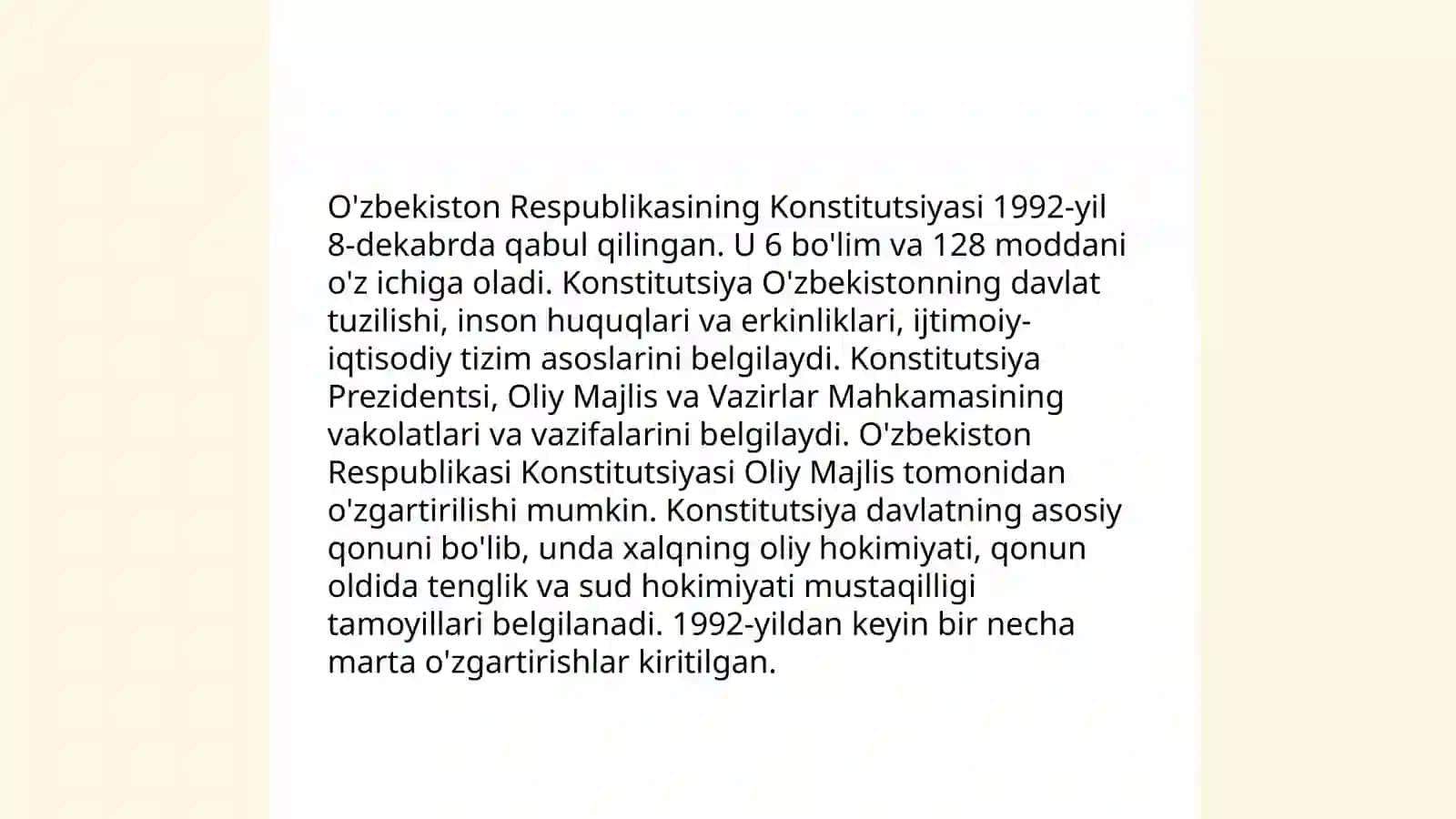 Mustaqillik yillarida O'zbekistonning o'z milliy huquqiy tizimini yaratilishi 4