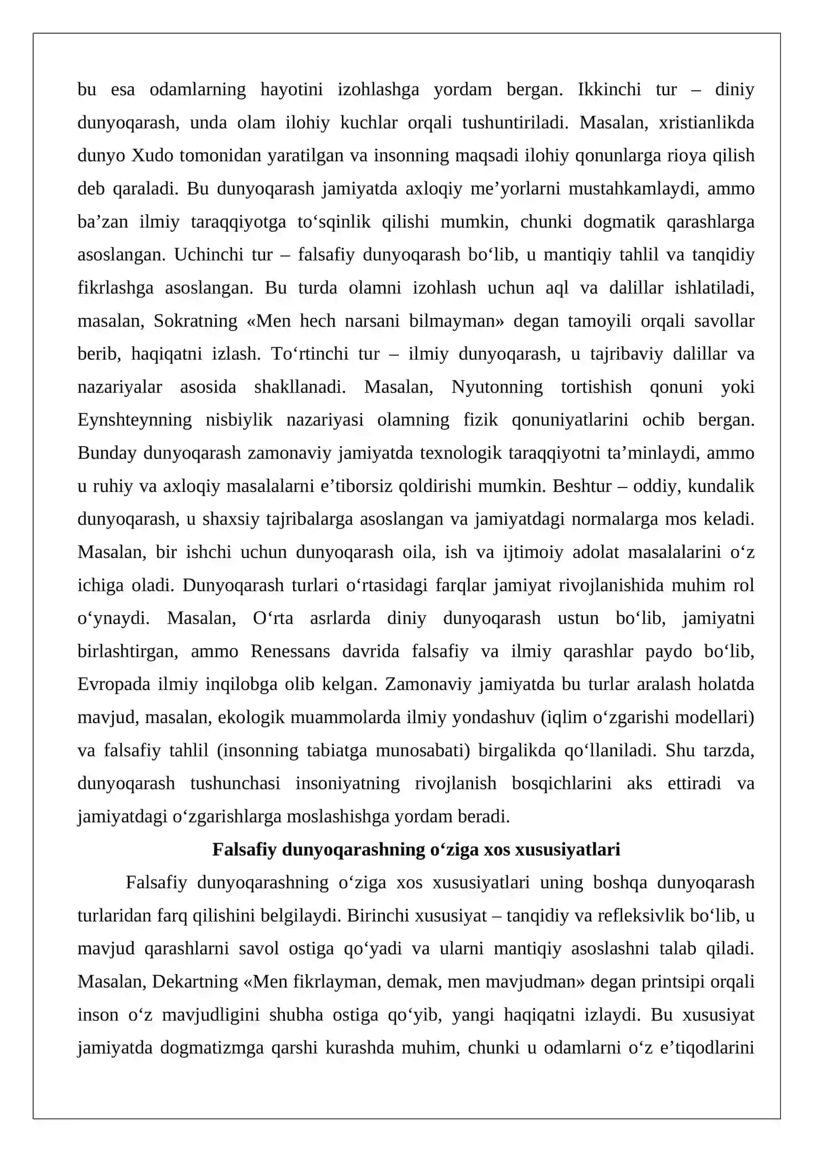 Falsafiy dunyoqarashning jamiyatdagi o‘rni 4