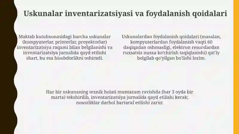 Maktab kutubxonasi darsliklari va elektron jihozlar 4