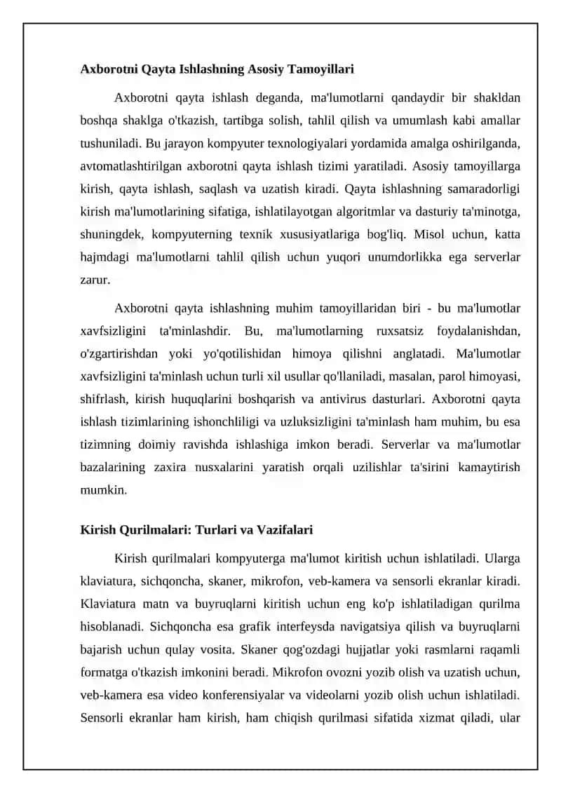 Axborotni qayta ishlash va qurilmalar 4
