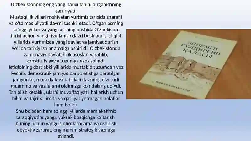 Oʻzbekistonning eng yangi tarixi 4