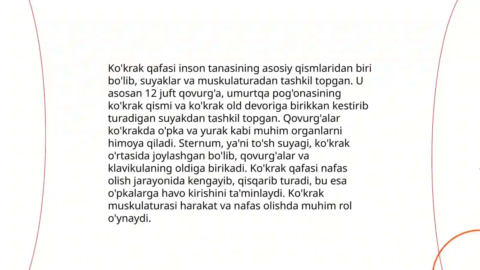 Qovurgʻalar, toʻsh suyagi va koʻkrak qafasi suyaklari 4