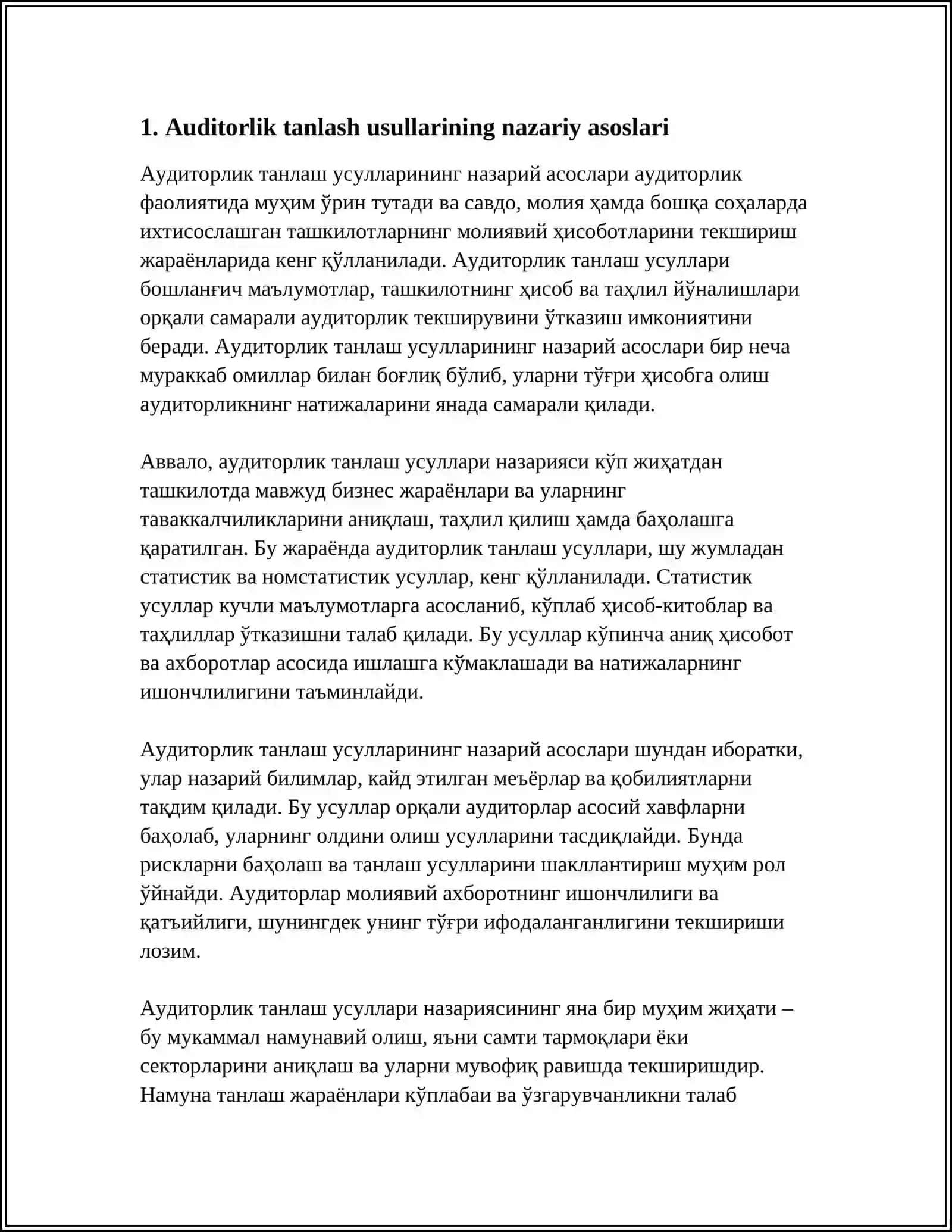 Auditorlik Tanlash Usullari 4