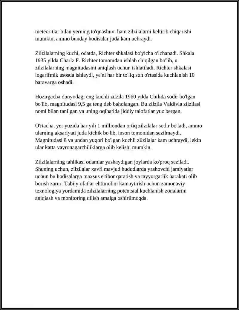 ZILZILA TAVSIFLARI VA ULARNING TARQALISHI 4