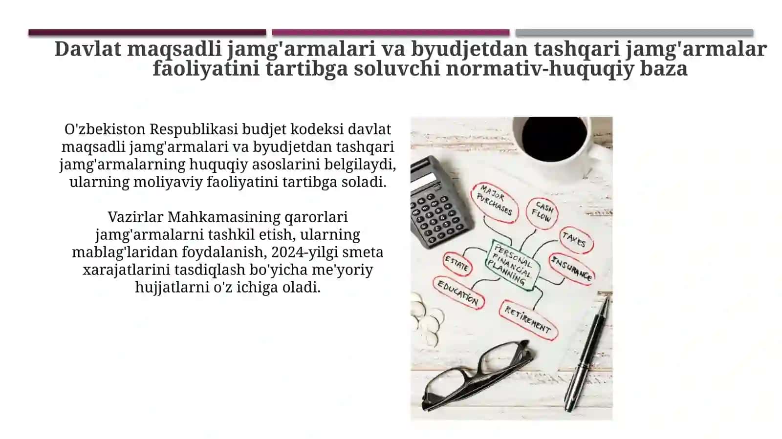 Davlat maqsadli va boshqa budjetdan tashqari jamgarmalari boyicha tartibi 4