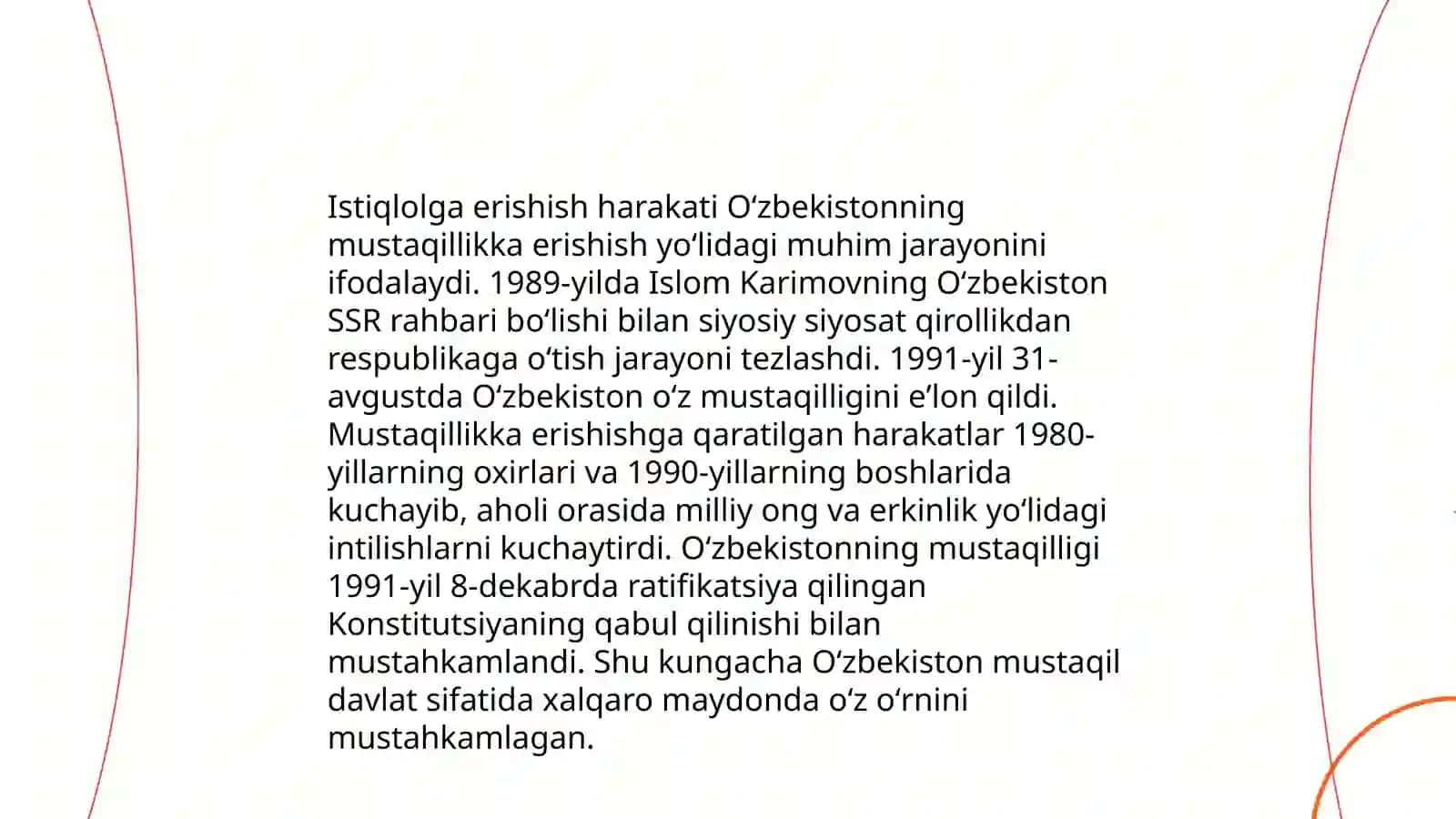 Mustaqillikka erishish arafasida O'zbekistondagi ijtimoiy-siyosiy jarayonlar 4