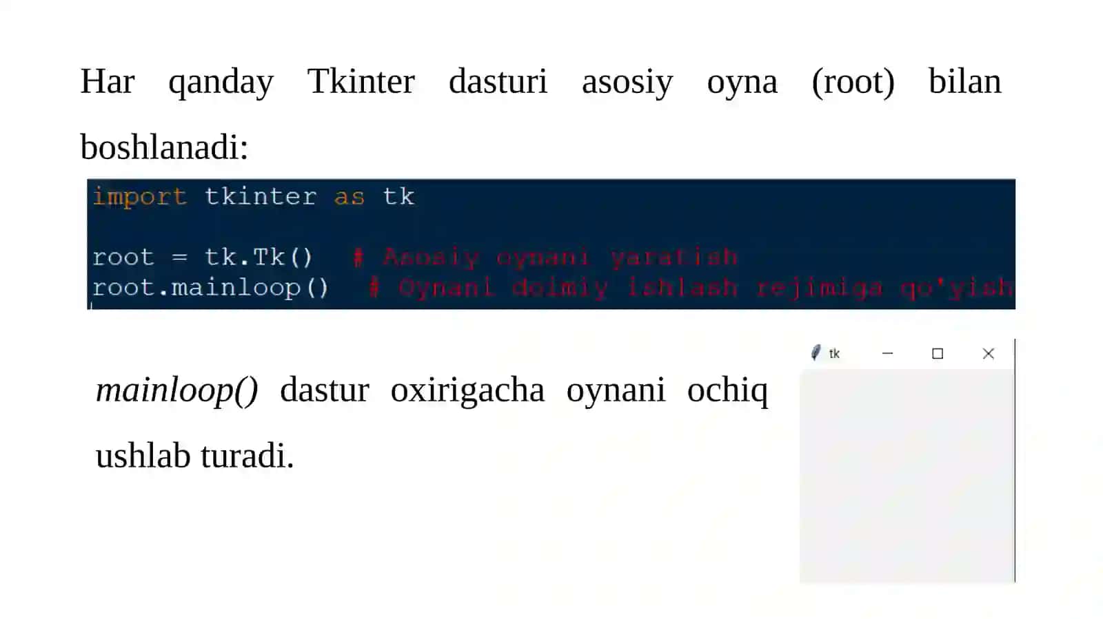 Pythonda grafik interfeyslarni yaratish 4