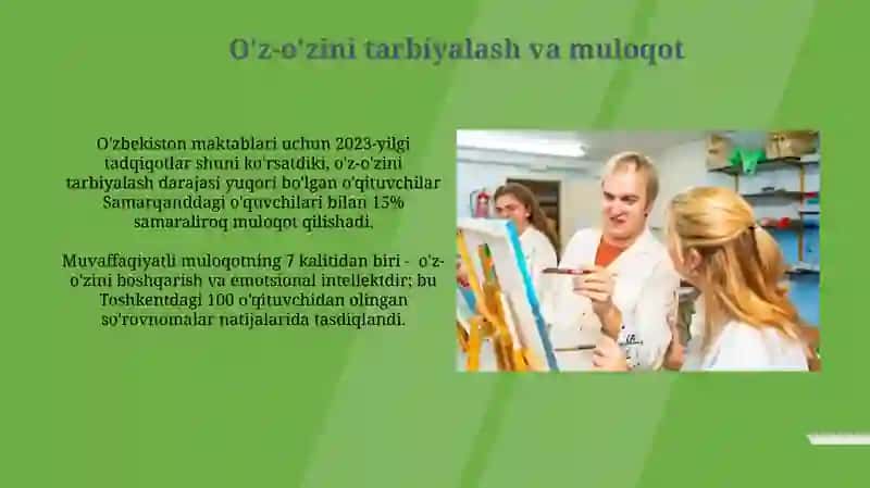 O'qituvchi faoliyatidagi muloqot madaniyati vapsixologiyasi 4