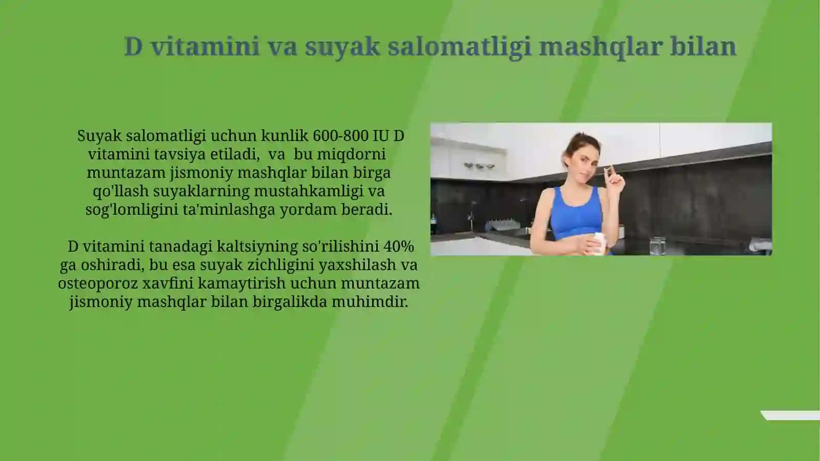 Jismoniy mashqlarni tuz va vitaminlar almashinuvi 4