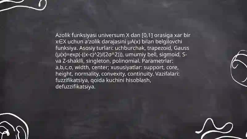 Qat'iymas mantiqqa asoslaigai tizimlar. Qat'iiymas neyron to'rlar 4