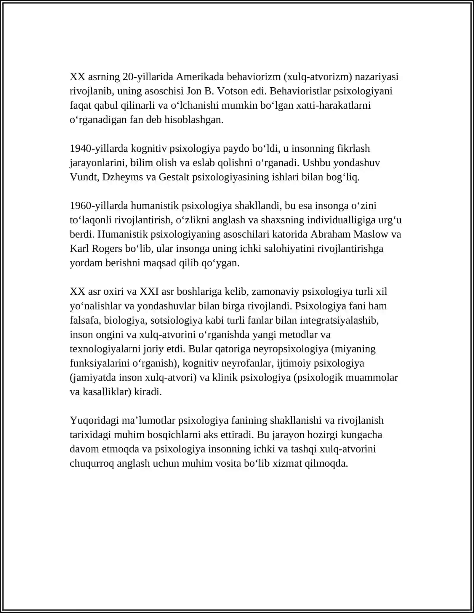PSIXOLOLOGIYA FANINING PREDMETI VA RIVOJLANISH TARIXI 4