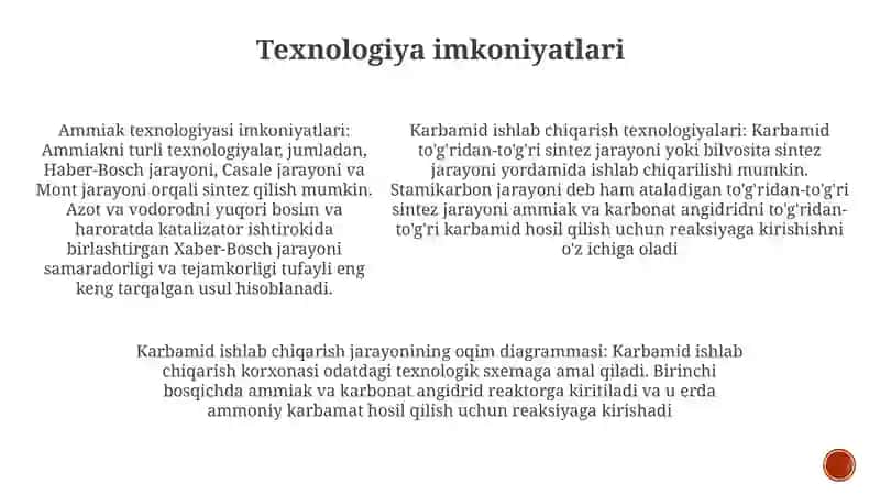 Karbamid Ishlab Chiqarishning Texnologik Sxemasi 4