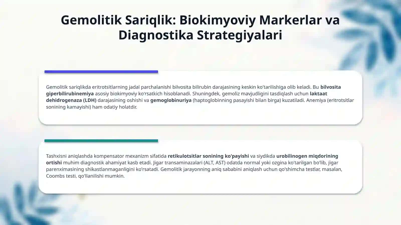 1.Sariqliklarning biokimyoviy jihatdan differensial tashxisi 4