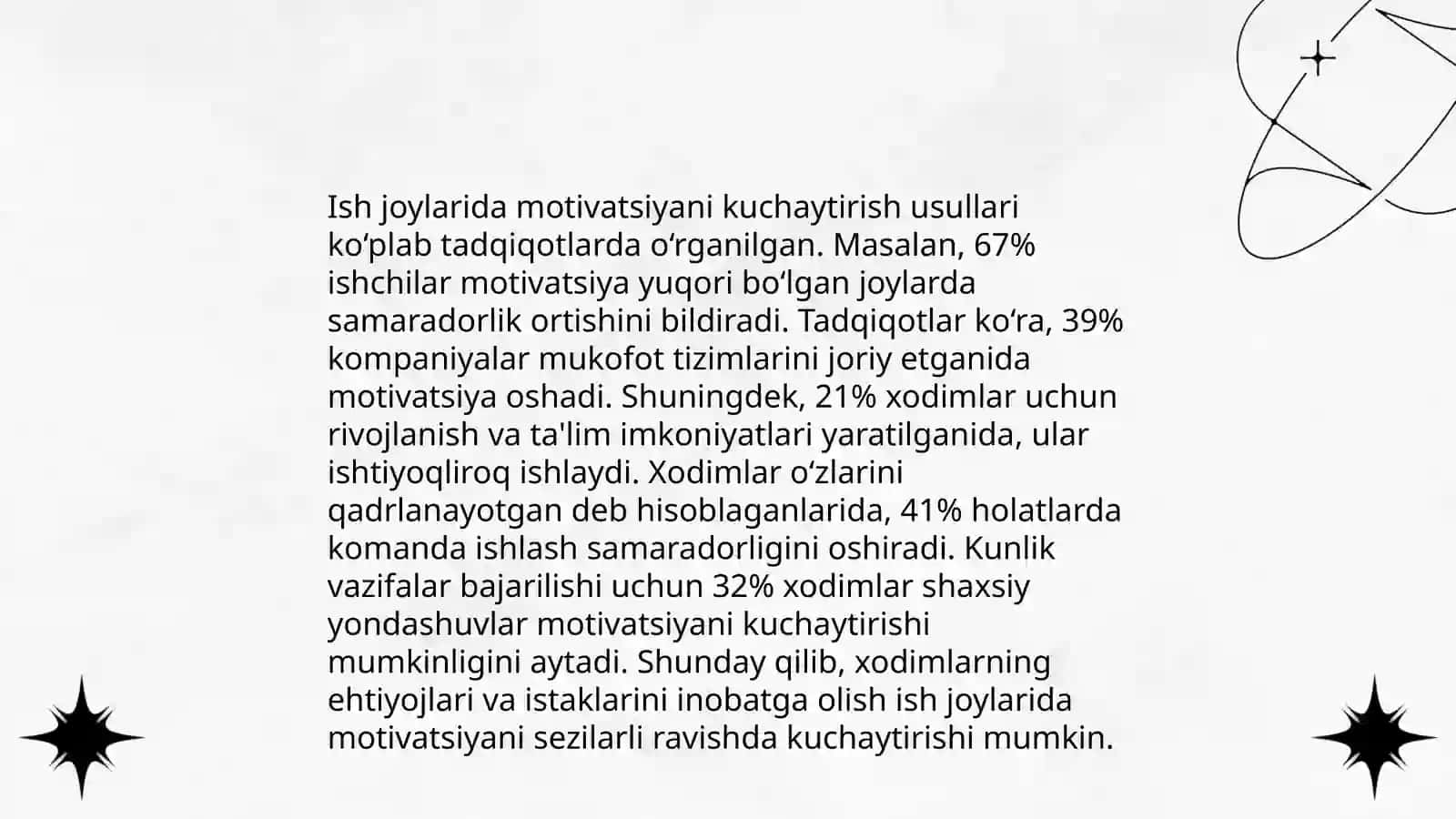 Mehnat unumdorligini oshirish usullari 4