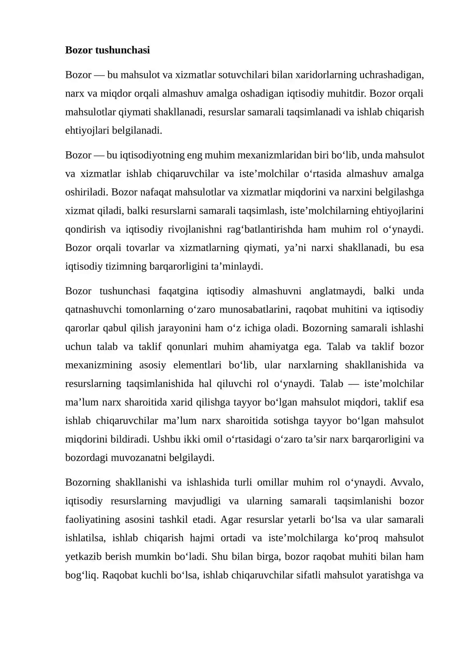 BOZORDAGI TALAB VA TAKLIFGA TA’SIR ETUVCHI OMILLAR 4