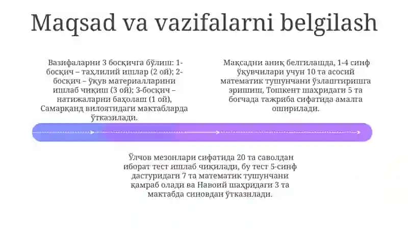 Boshlangʻich Matematik Tushunchalarni Ishlab Chiqish Rejasi 4