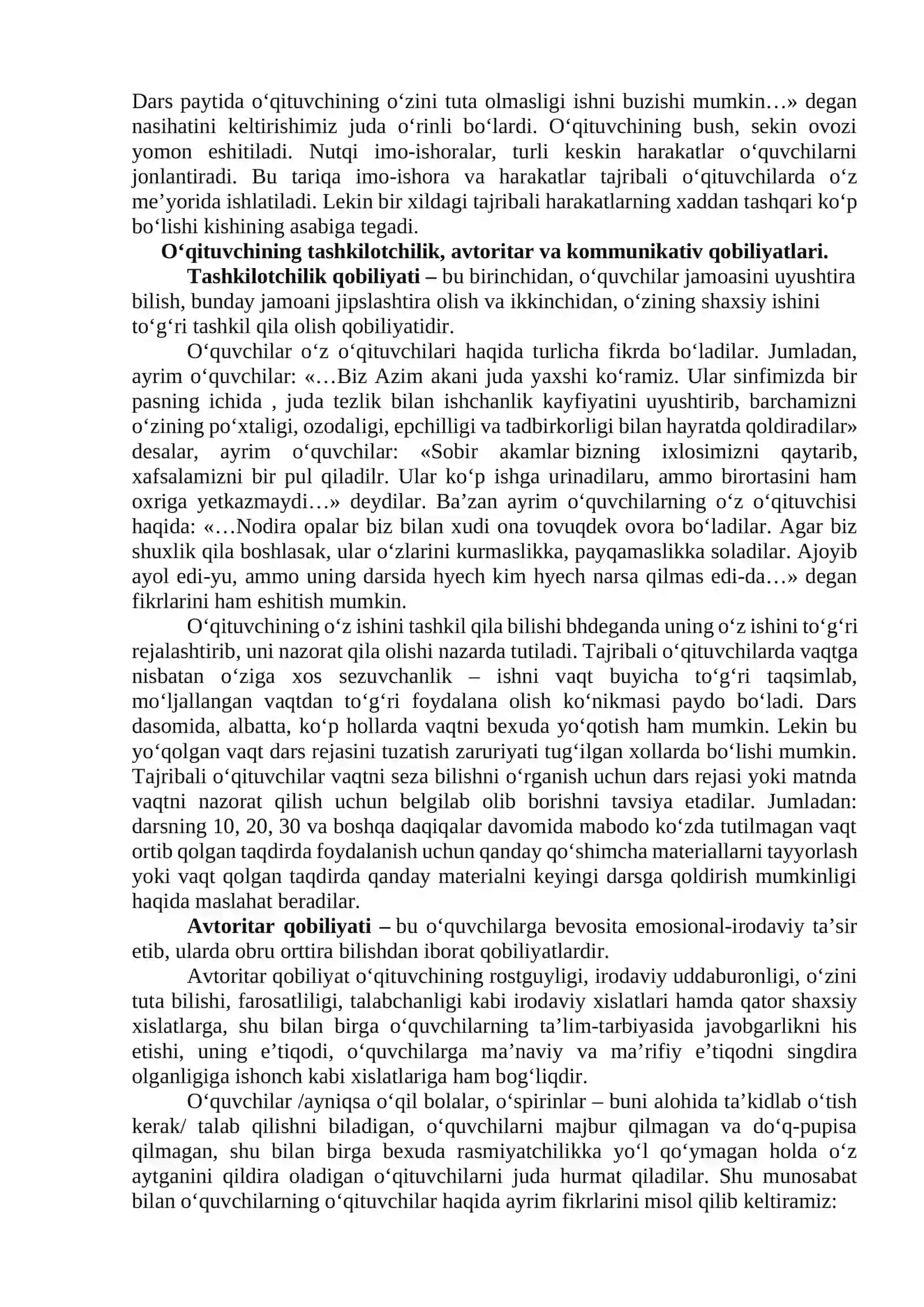 O‘qituvchining didaktik va akademik qobiliyatlari 4