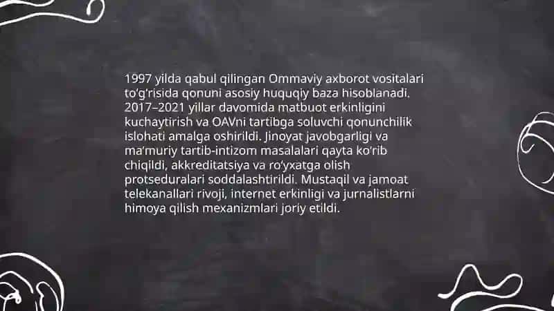 Oʻzbekiston Respublikasida ommaviy axborot vositalarining faoliyati 4