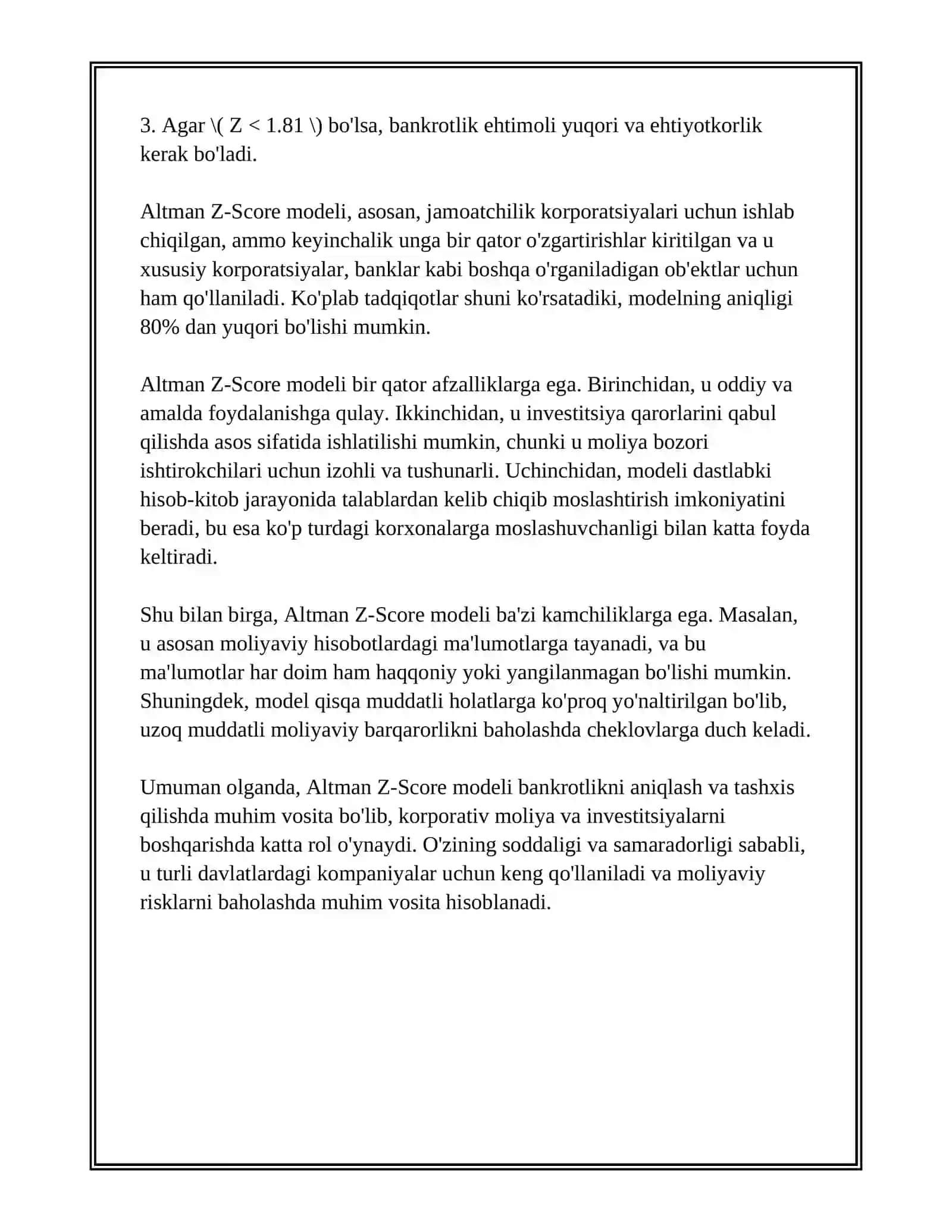 BANKROTLIKNI ANIQLASHNING TURLI MODELLARI 4