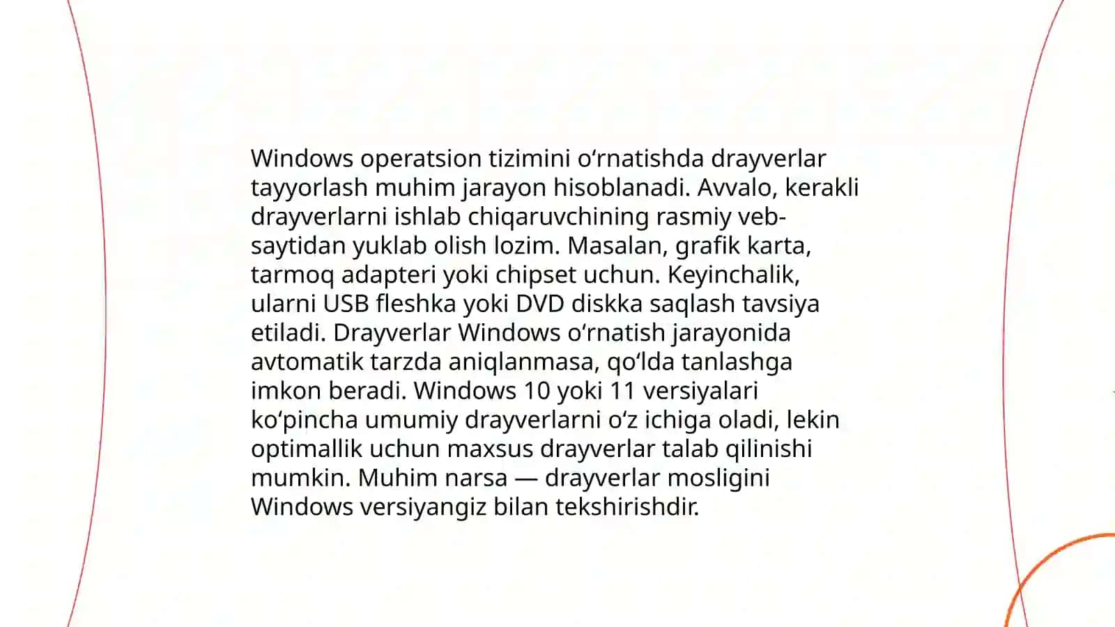 Windows OS oʻrnatish va konfiguratsiyasi 4