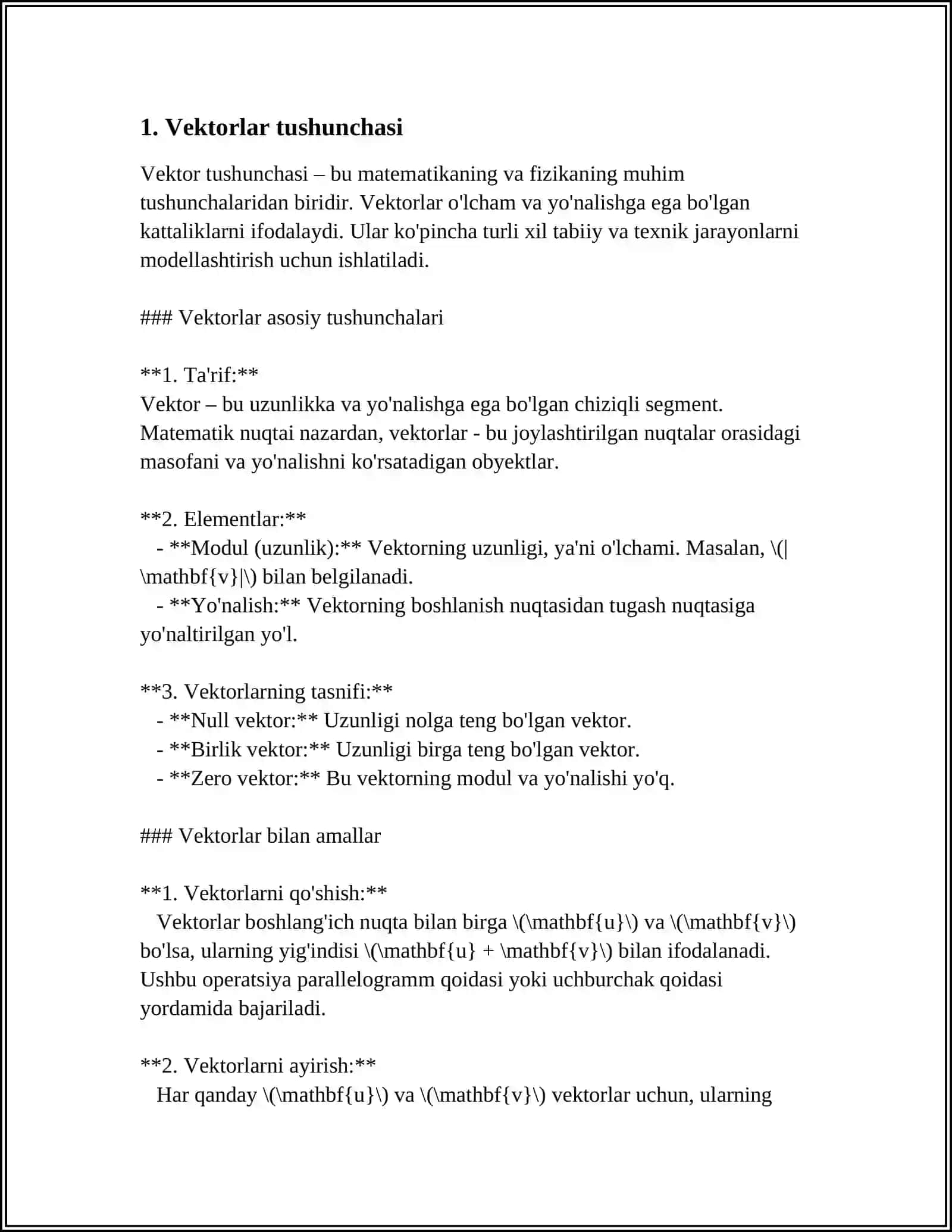 VERTORLARNI YASASH VA ULAR USTIDA AMALLAR BAJARISH 4