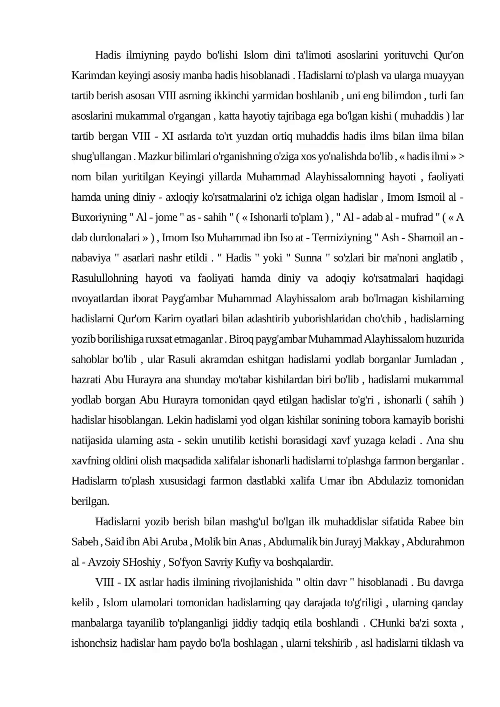 Imom Buxoriy va Imom Termiziyning hadis ilmiga qo'shgan hissalari qiyosiy tahlili 4