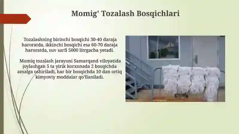Tola va momiq tozalash jarayoni 4