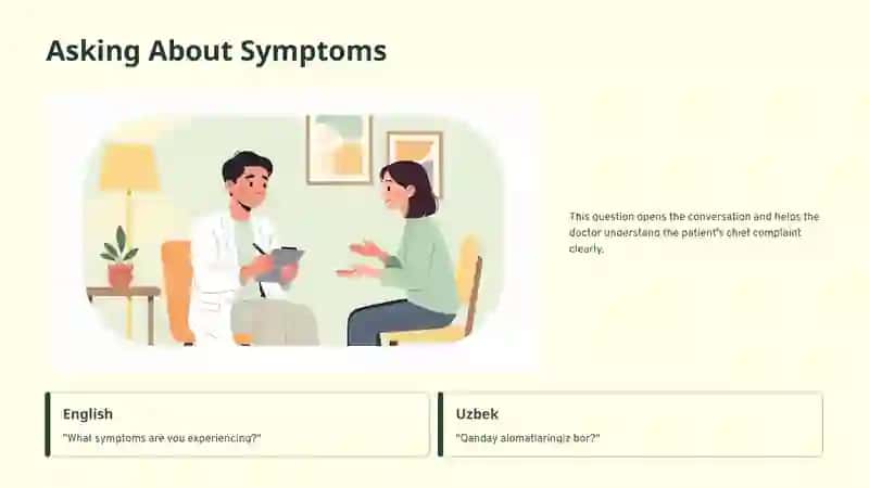 Doctor-Patient Conversation: English & Uzbek One-Liners 4