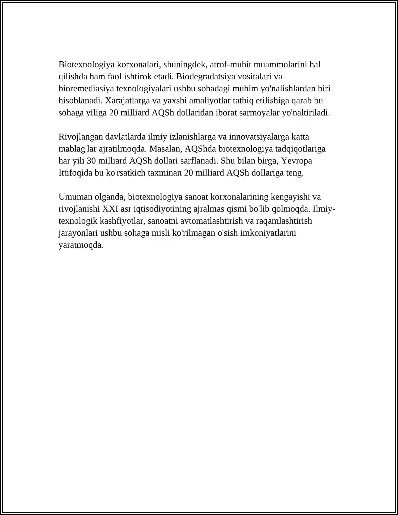 BIOTEXNOLOGIYA SANOAT KORXONALARI BILAN TANISHISH 4